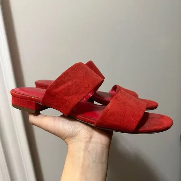 Circus by Sam Edelman Red Suede Mule Sandal Delaney - Picture 3 of 8